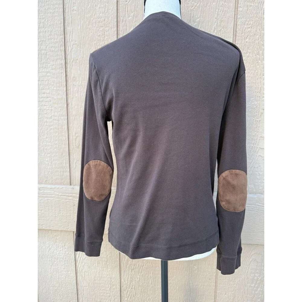 Lauren Ralph Lauren Big Girls Size L Brown Long Sleeve Shirt Suede Elbow Patches